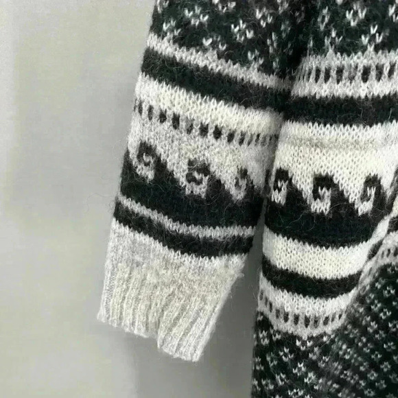 Cotton On Cardigan Womens XS Mohair Blend Fair Isle Long Cozy Eclectic Grandpa - Picture 4 of 11